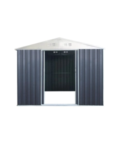 Casetta in lamiera zincata domus "xl" grigia con porte scorrevoli 268x300x194 cm